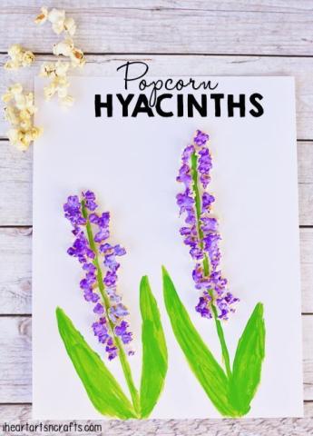 Image of hyacinth craft made from popcorn