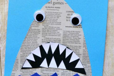 Image of shark made from book page