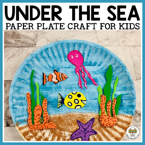 Image of under the sea scene made from paper plate