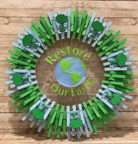 Image of Earth Day-themed wreath