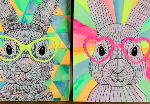 Image of bunny in pop art style