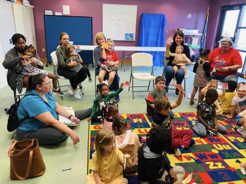 Image of families enjoying story time