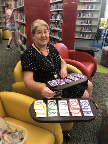 Image of woman calling bingo