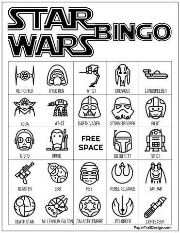 Image of Star Wars Bingo card