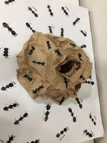 Image of ant hill made from paper