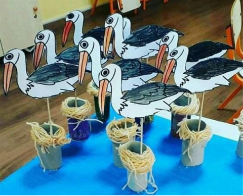 Image of a paper pelican craft