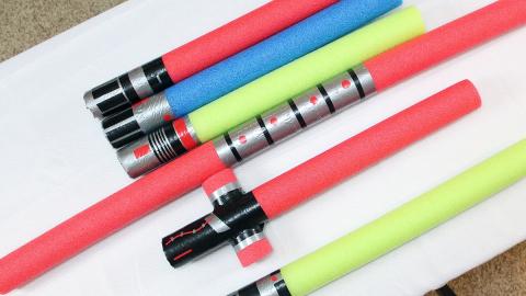 Image of light saber made from pool noodle