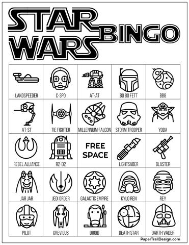 Image of Star Wars Bingo card