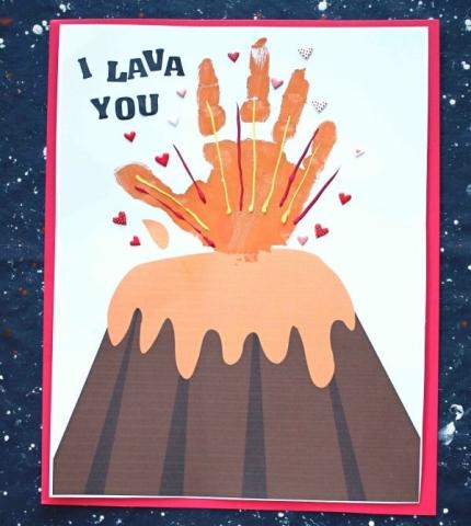 Image of volcano Father's Day card