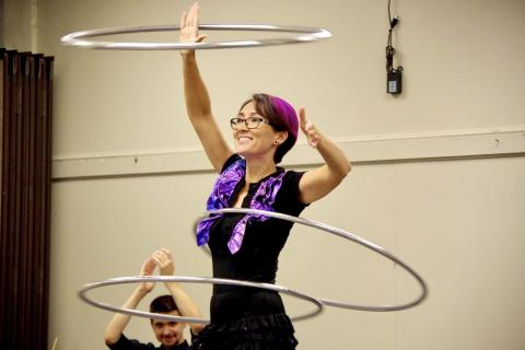 Image of woman hula hooping