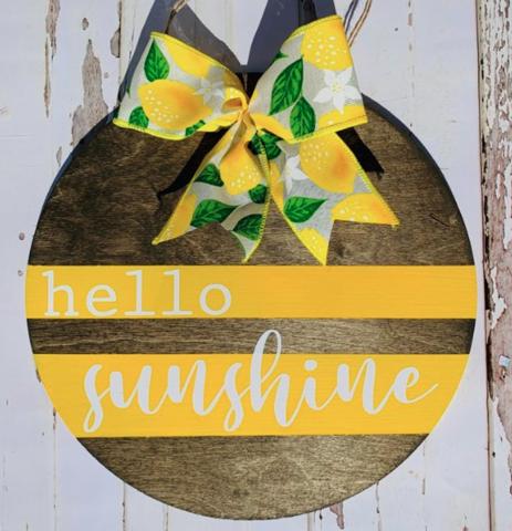 Image of Hello Sunshine door hanger