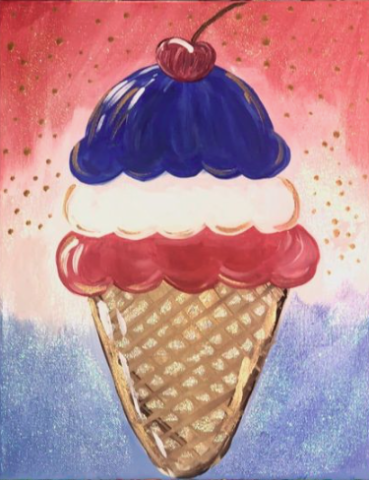 Image of red, white, & blue ice cream