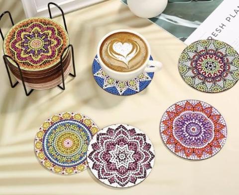 Image of diamond art coasters