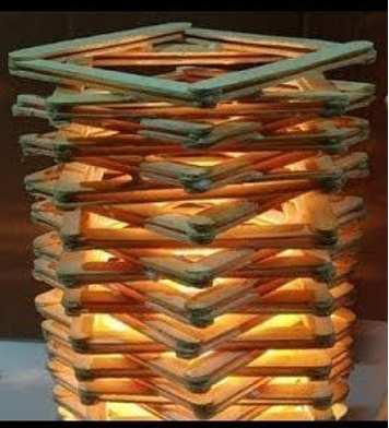 Image of lanterns made from popsicle sticks