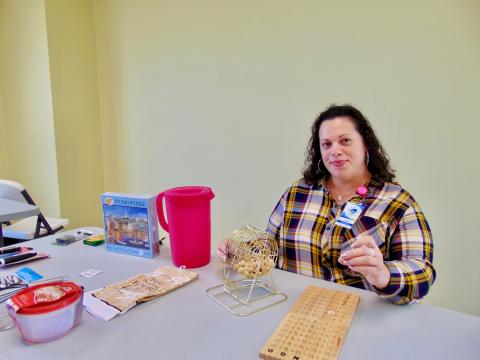 Image of woman calling bingo