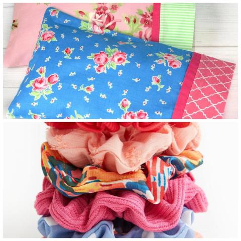 Image of pillowcase & scrunchie