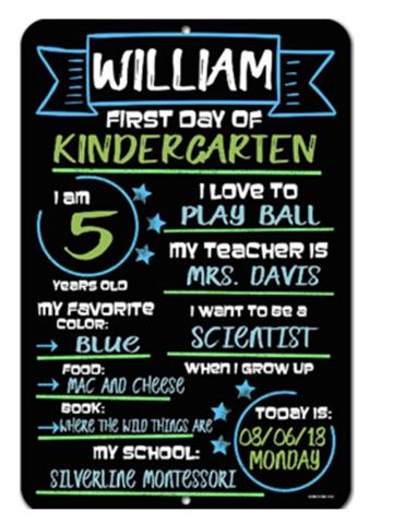 Image of 1st Day of School Chalkboard