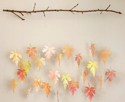 Image of fall leaves on stick