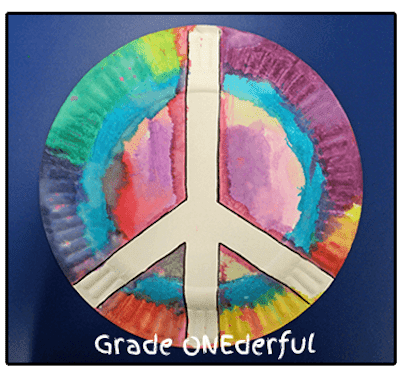 Image of peace sign made from paper plate