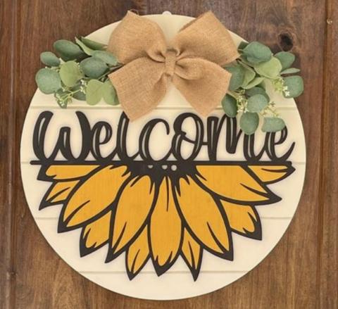 Image of sunflower door hanger