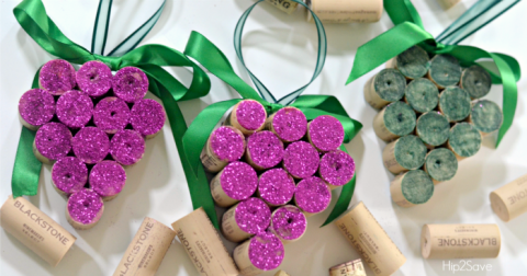 Image of corks painted like grapes