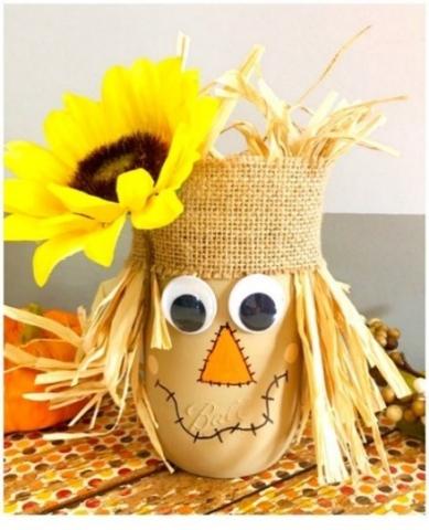 Image of mason jar scarecrow