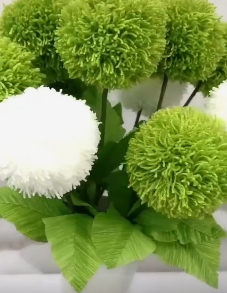 Image of pom pom paper flowers