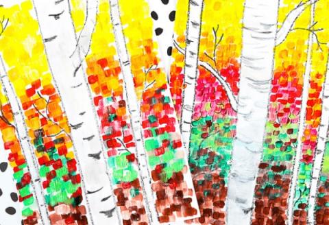 Image of birch tree painting