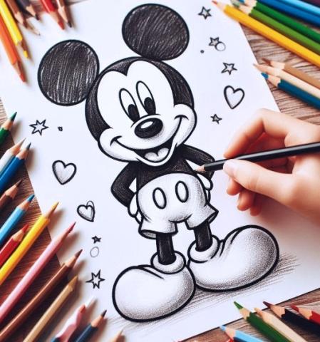 Image of Mickey Mouse coloring sheet