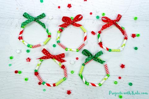 Image of straw wreath ornament