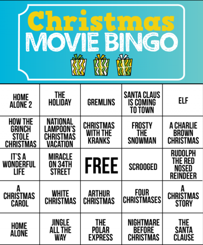 Image of Christmas movie bingo