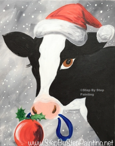 Image of Christmas cow painting