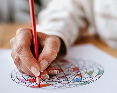 Image of person coloring