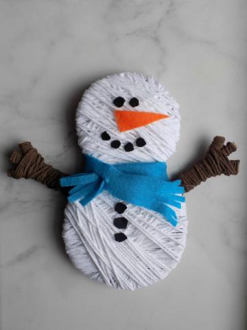 Image of yarn wrapped snowman