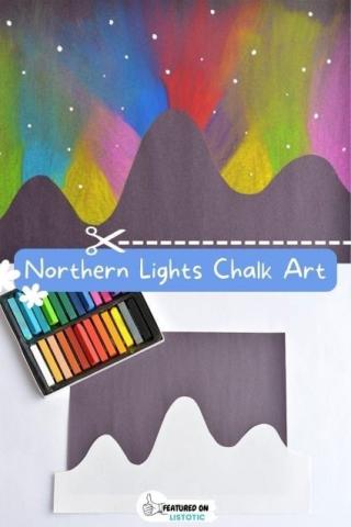 Image of northern lights chalk art