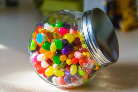 Image of jellybeans in a jar