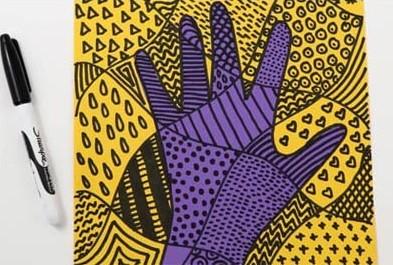 Image of doodle hand art