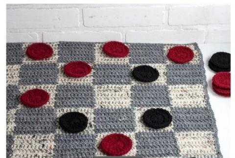 Image of crocheted checkerboard