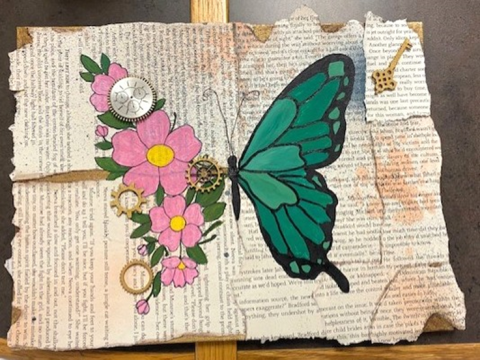 Image of mixed media butterfly