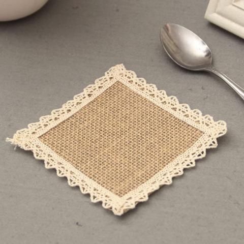 Image of burlap coaster
