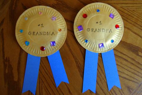 Image of grandparents medal craft