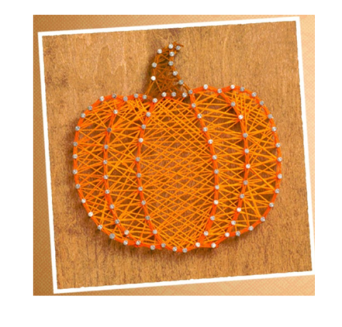 Image of pumpkin string art