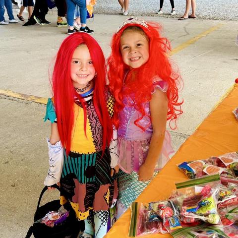 Image of kids trick or treating