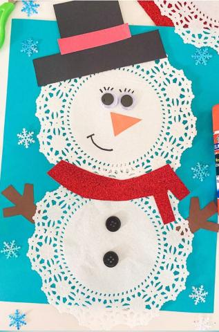 Image of doily snowman