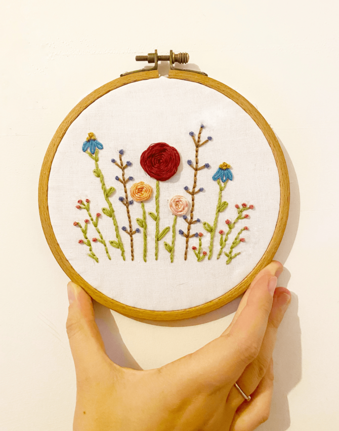 Image of embroidered flowers