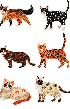 Image of cats made with rhinestones