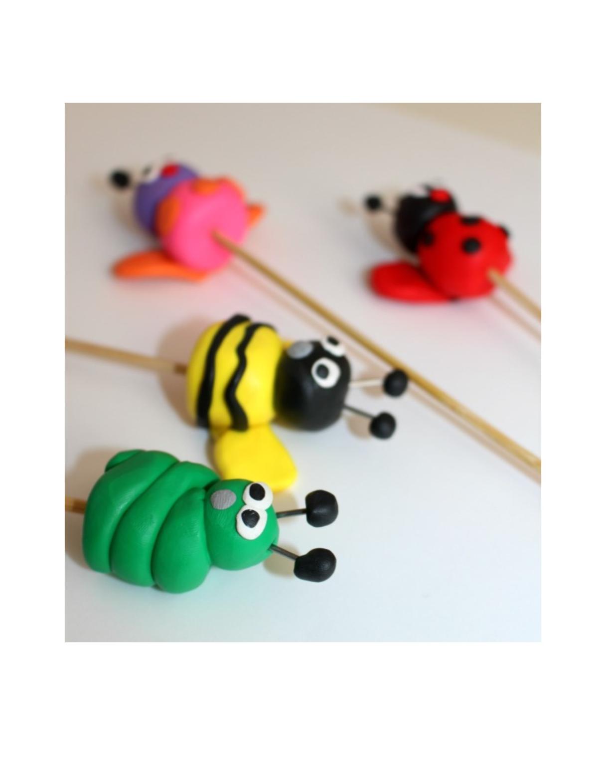 Image of bugs made from clay