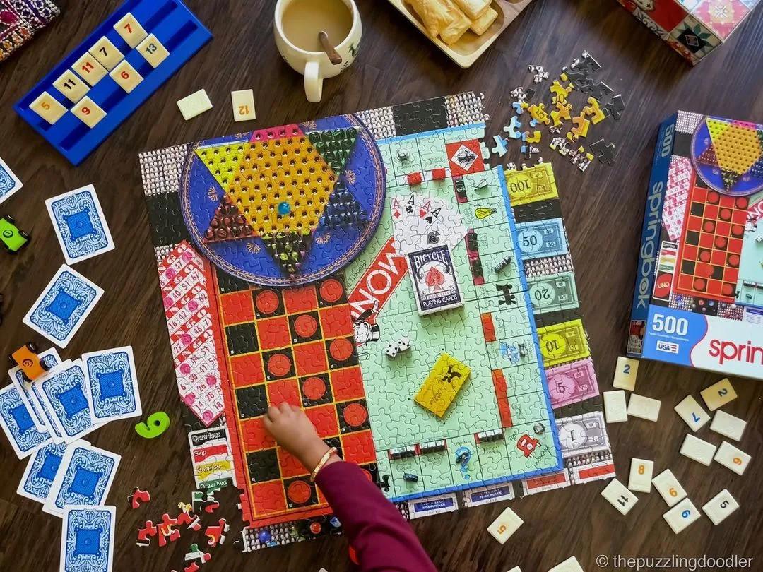 Image of board games & puzzles on a table