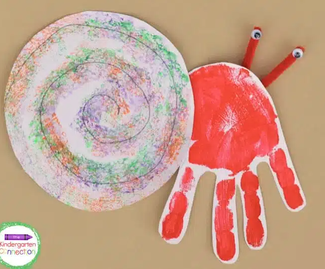 Image of hermit crab made from a handprint