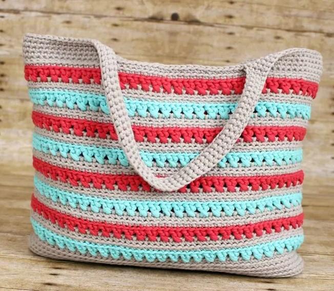 Image of crocheted beach tote